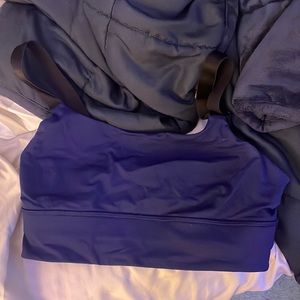 Dark blue Lululemon sports bra